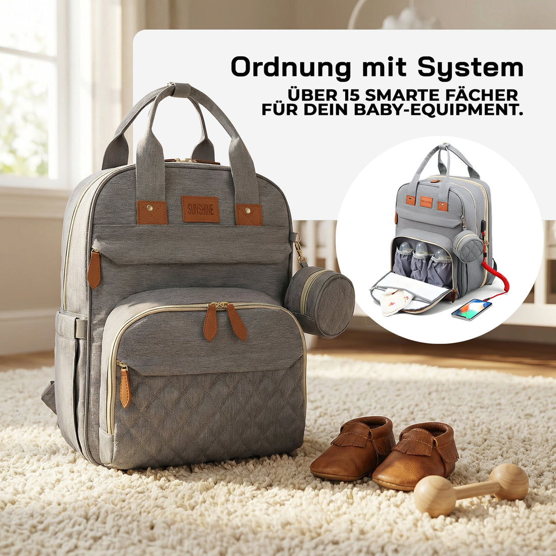 Napso - Windelrucksack Ausfahrbar mit Bett